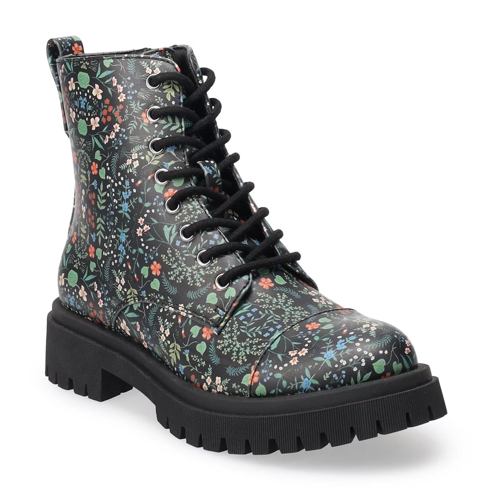 SO Jupiter Floral Combat Boots